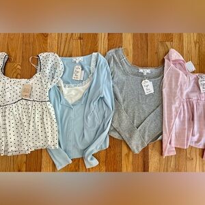 Hippie Rose pastel Tops NWT lots of 4 shirts M